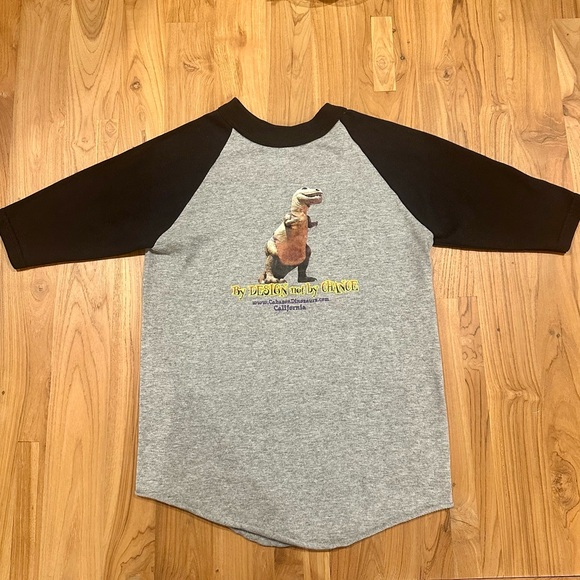 Cahazon CA Tyrannosaurus Dinosaur Raglan 3/4 Length Sleeves Tee Youth Small - Picture 1 of 9